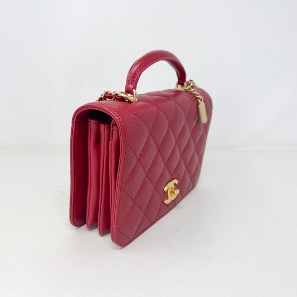 Chanel Red Top Handle Flap Bag - Picture 3 of 13